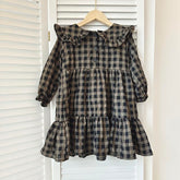2022 Autumn Children Girls Dress Vestido New Long Sleeve Linen Cotton-TB00883-Veeddydropshipping